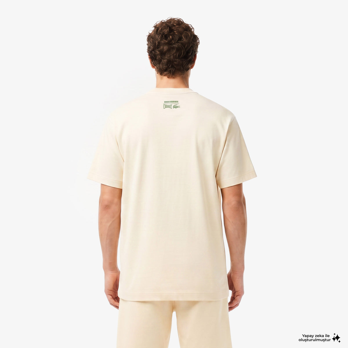 House Of Superstep X Lacoste Kapsul Koleksiyon Erkek Bej T-shirt