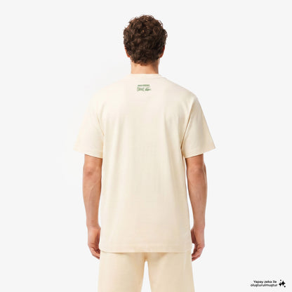 House Of Superstep X Lacoste Kapsul Koleksiyon Erkek Bej T-shirt