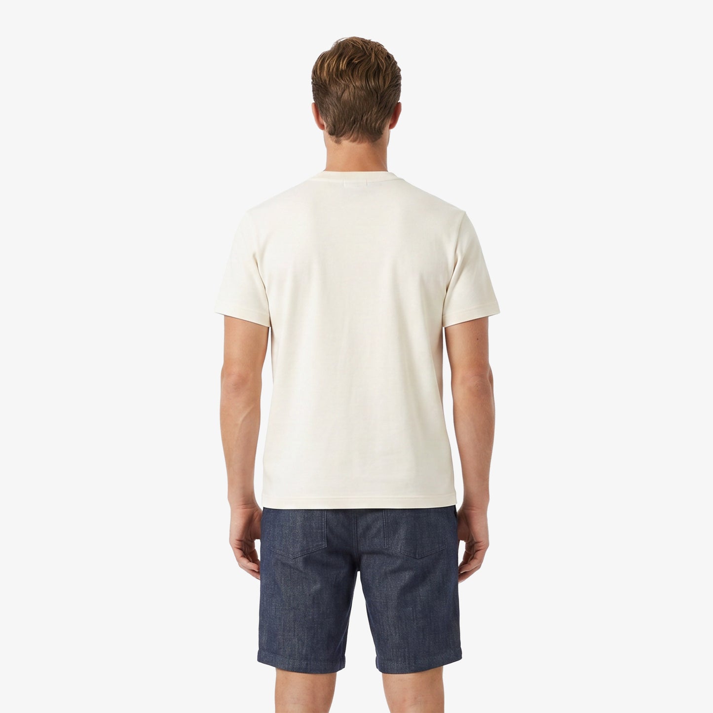 Lacoste Relaxed Fit Bisiklet Yaka Erkek Krem T-shirt