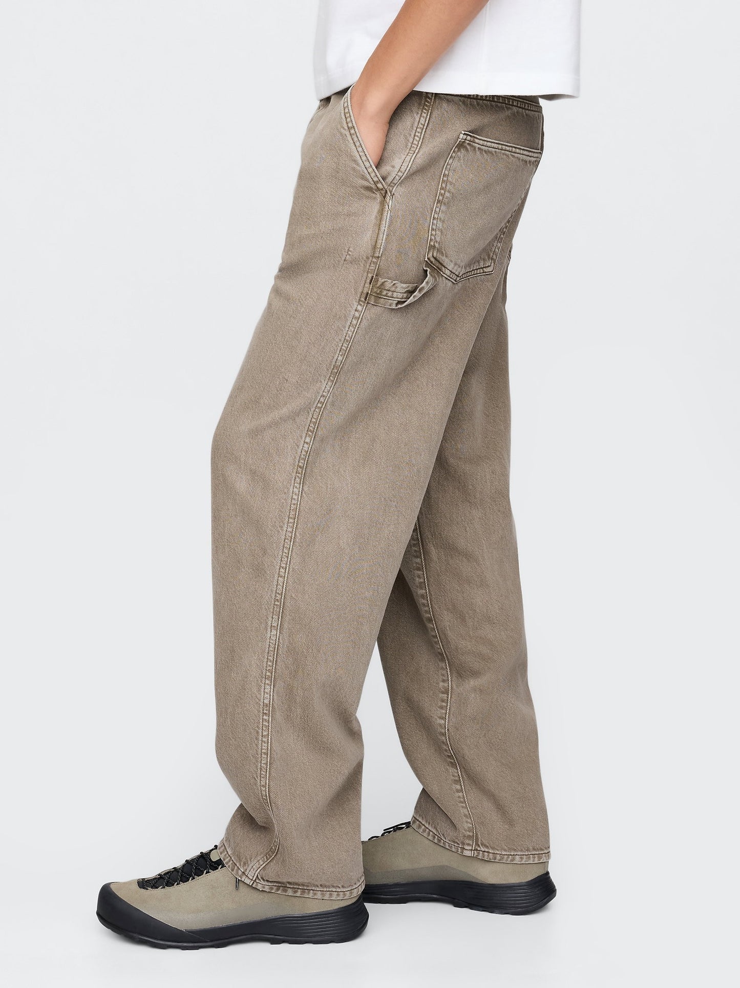 Bej Ultrasoft Baggy Carpenter Jean Pantolon