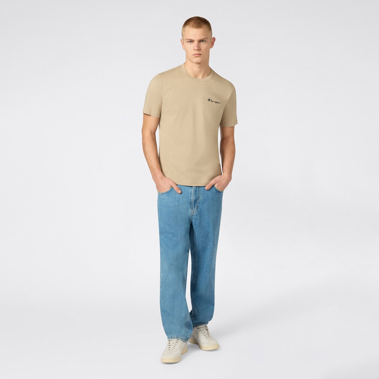 Champion Ss Regular Fit Erkek Bej T-shirt