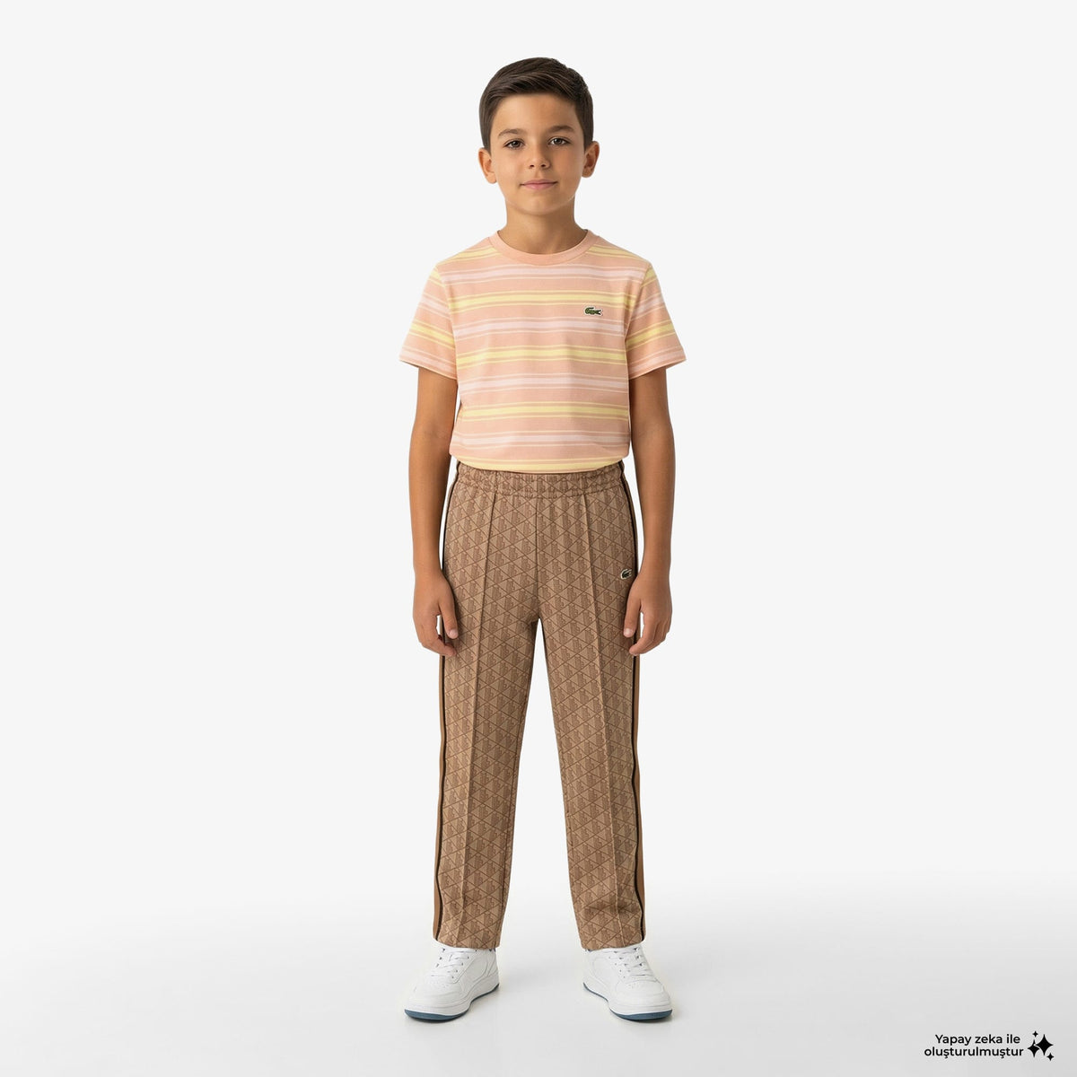Lacoste Paris Erkek Regular Fit Monogram Açık Kahverengi Eşofman Altı