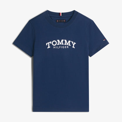 Tommy Hilfiger Monotype Print Graphic Çocuk Mavi T-shirt