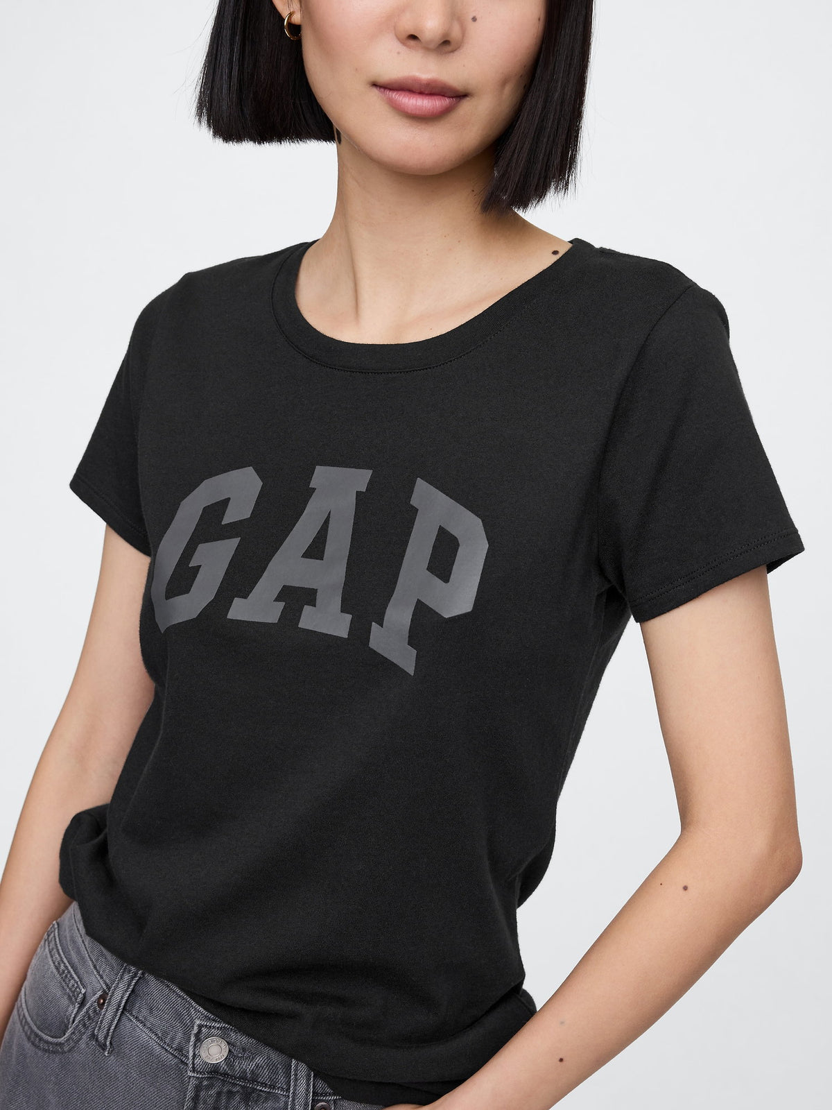 Siyah 2'li Gap Logo Kısa Kollu T-shirt Seti