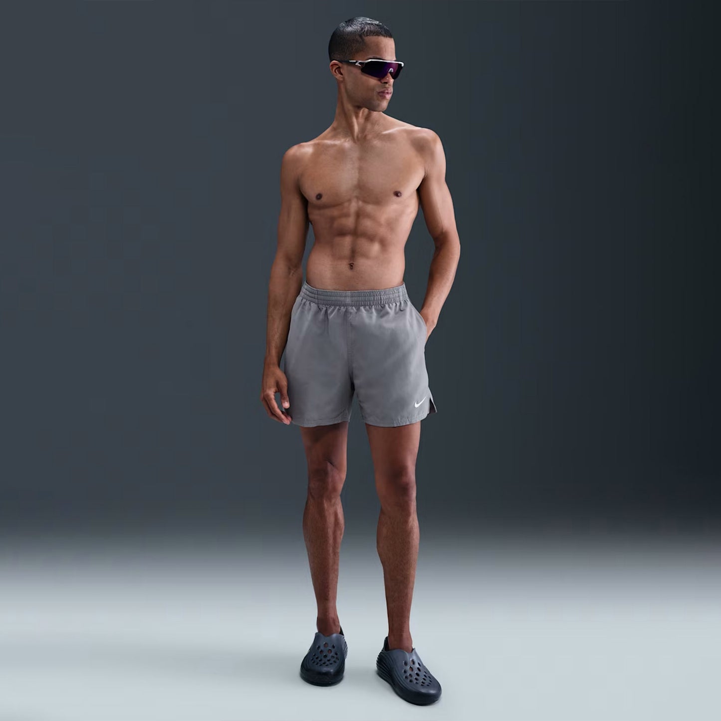 Nike Swim Breaker Solid Essential Erkek Gri Deniz Şortu