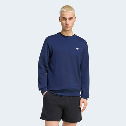 Adidas Trefoil Essentials Crew French Terry Erkek Mavi Sweatshirt