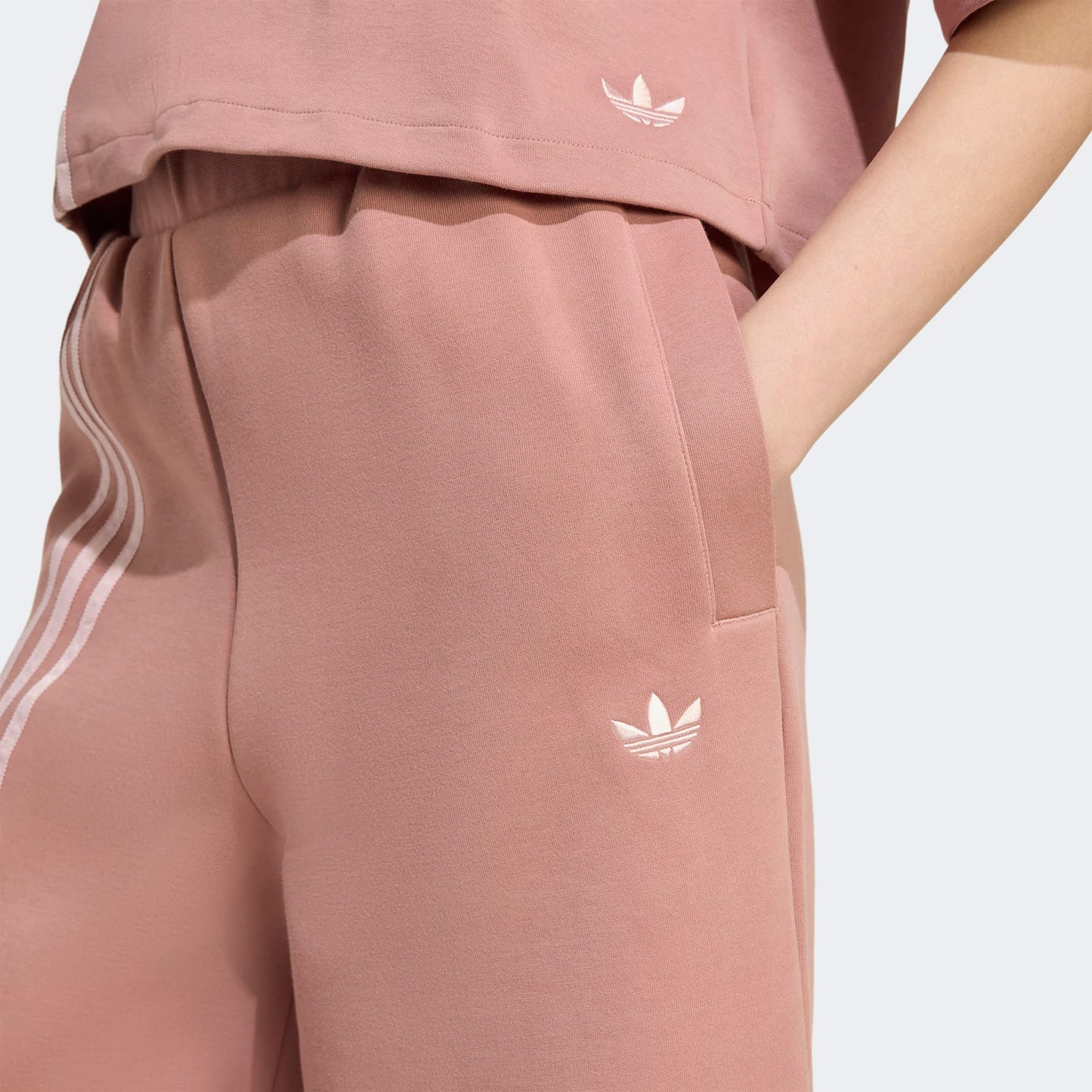 Adidas Off Placed 3 Bant Wide Kadın Pembe Eşofman Altı