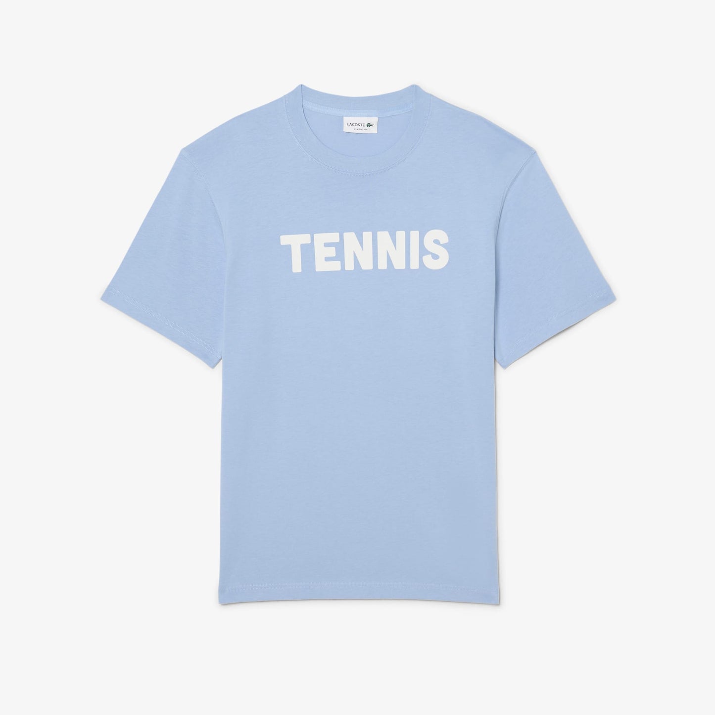 Lacoste Erkek Classic Fit Bisiklet Yaka Baskılı Mavi T-shirt