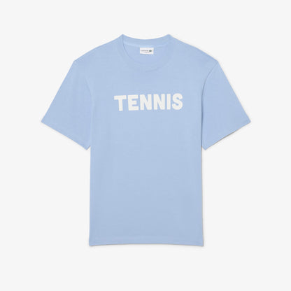 Lacoste Erkek Classic Fit Bisiklet Yaka Baskılı Mavi T-shirt