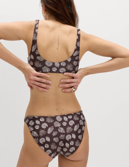 Desenli Yuvarlak Yakalı Bikini Üstü
