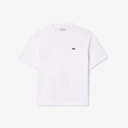 Lacoste Kadın Relaxed Fit Bisiklet Yaka Beyaz T-shirt