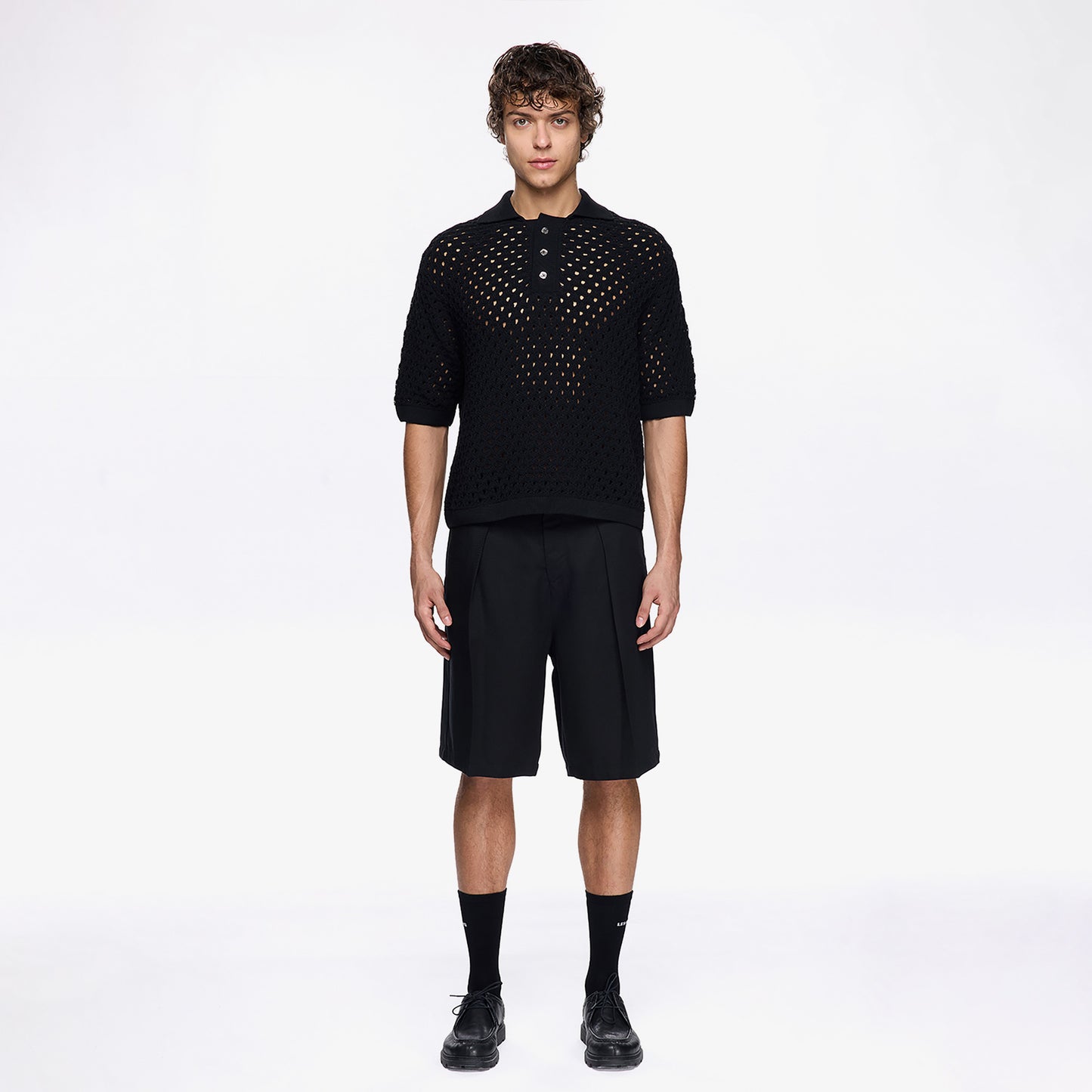 Les Benjamins Classic Knit 405 Erkek Siyah Polo