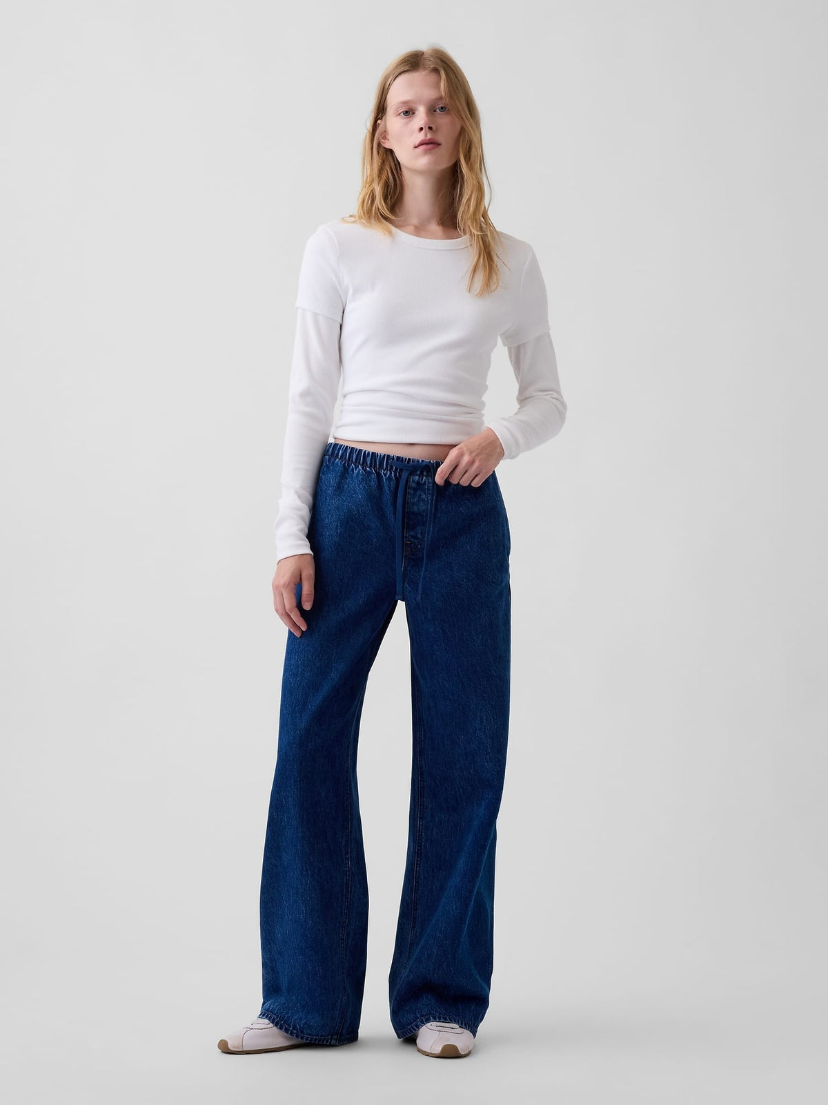 Koyu Mavi Low Rise '90s Loose Easy Jean Pantolon
