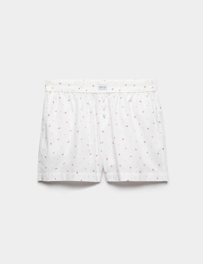 Pamuklu Çiçek Desenli Pijama Şort