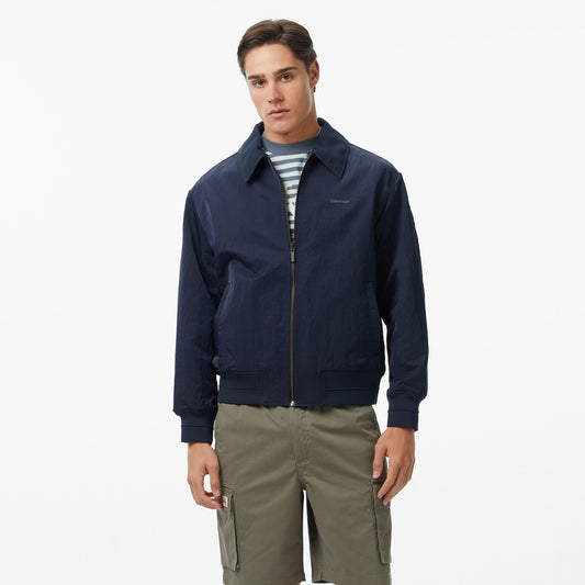 Calvin Klein Nylon Collared Reversible Erkek Mavi Ceket