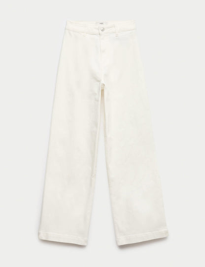 Yüksek Bel Wide Leg Grazer Jean