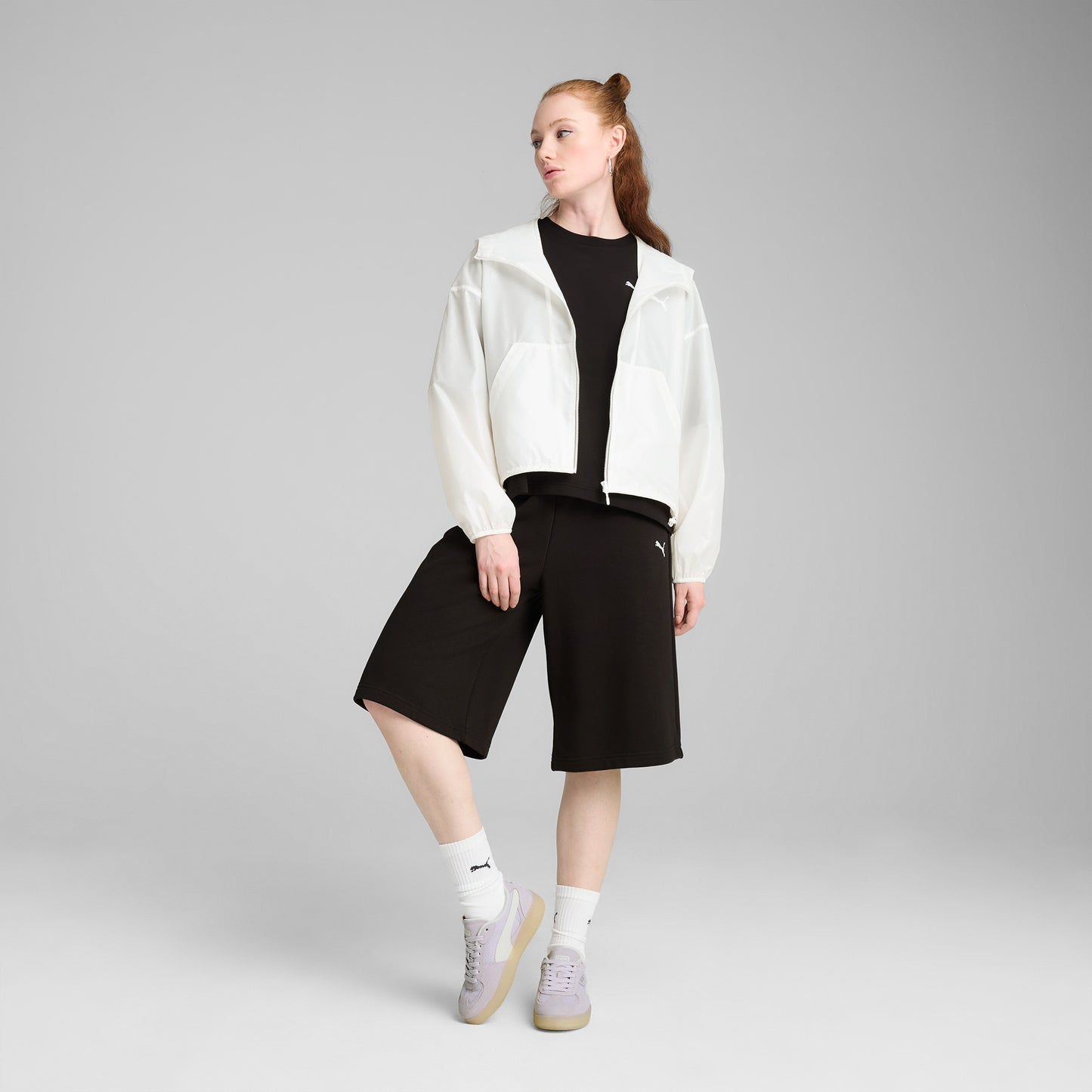 Puma Wardrobe Essentials Oversized Kadın Beyaz Rüzgarlık