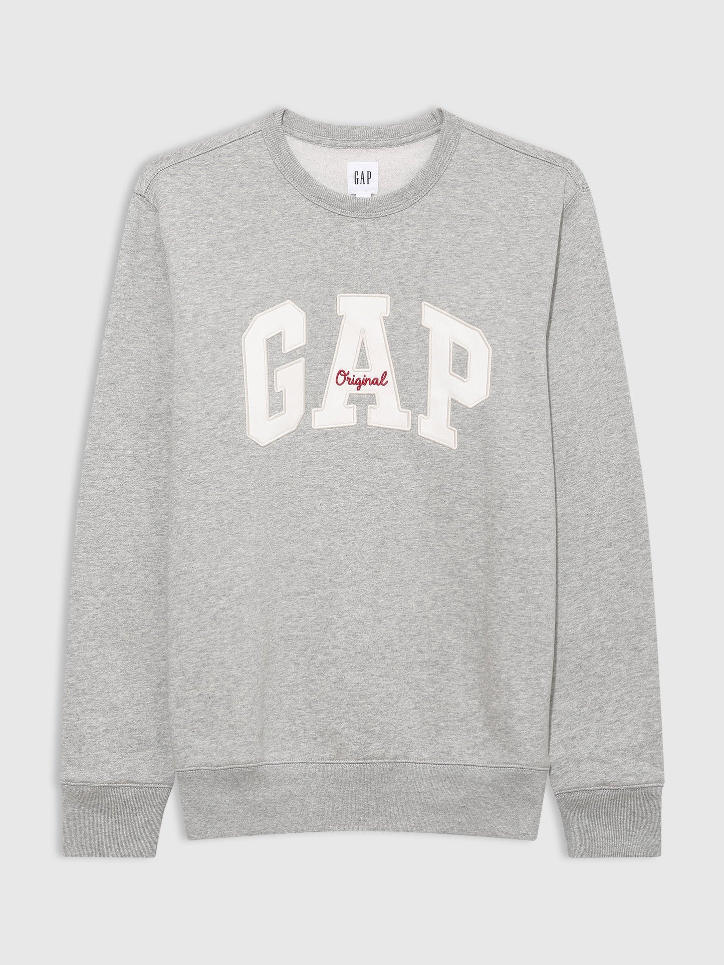 Gri Gap Logo Bisiklet Yaka Sweatshirt