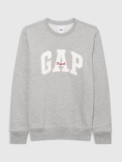 Gri Gap Logo Bisiklet Yaka Sweatshirt