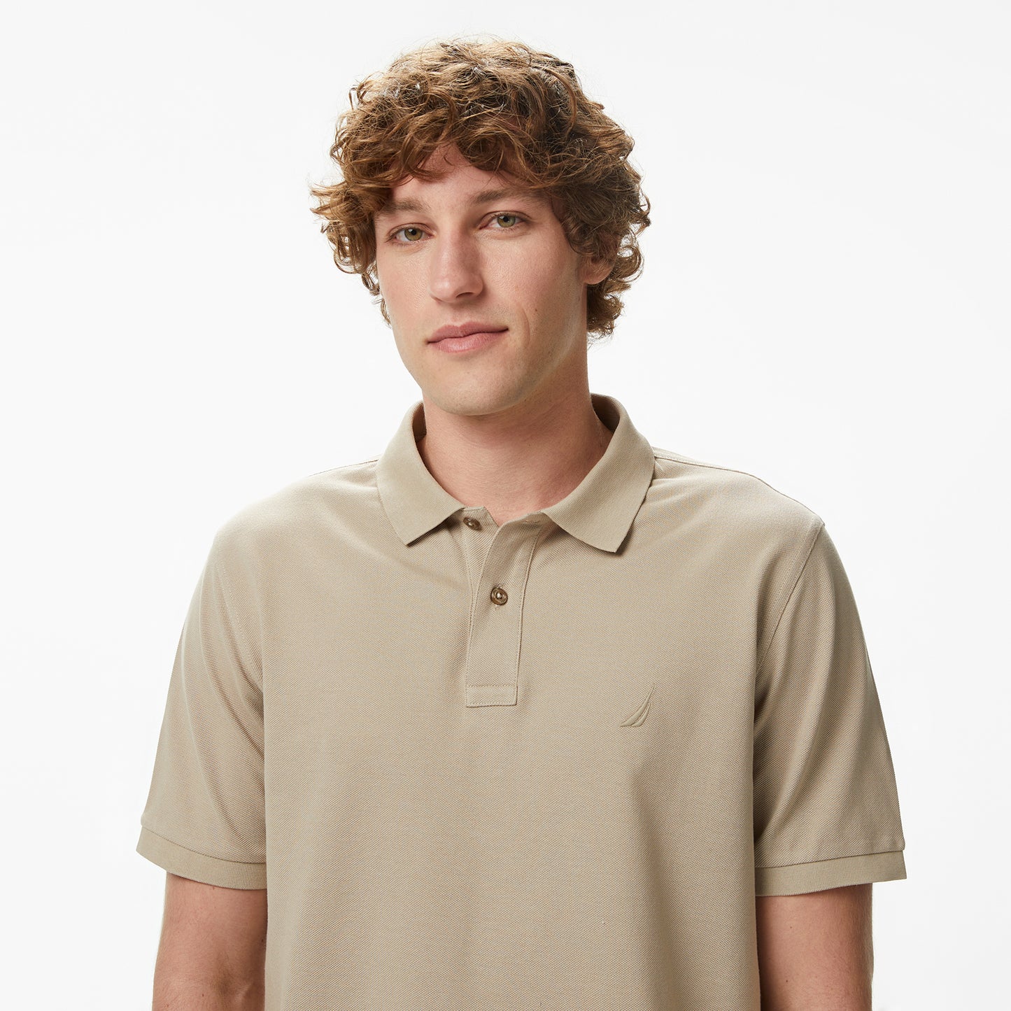 Nautica Erkek Bej Regular Fit Polo Yaka T-shirt