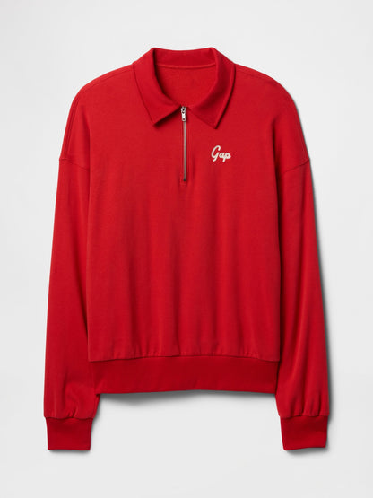 Kırmızı Vintagesoft Gap Logo Polo Sweatshirt