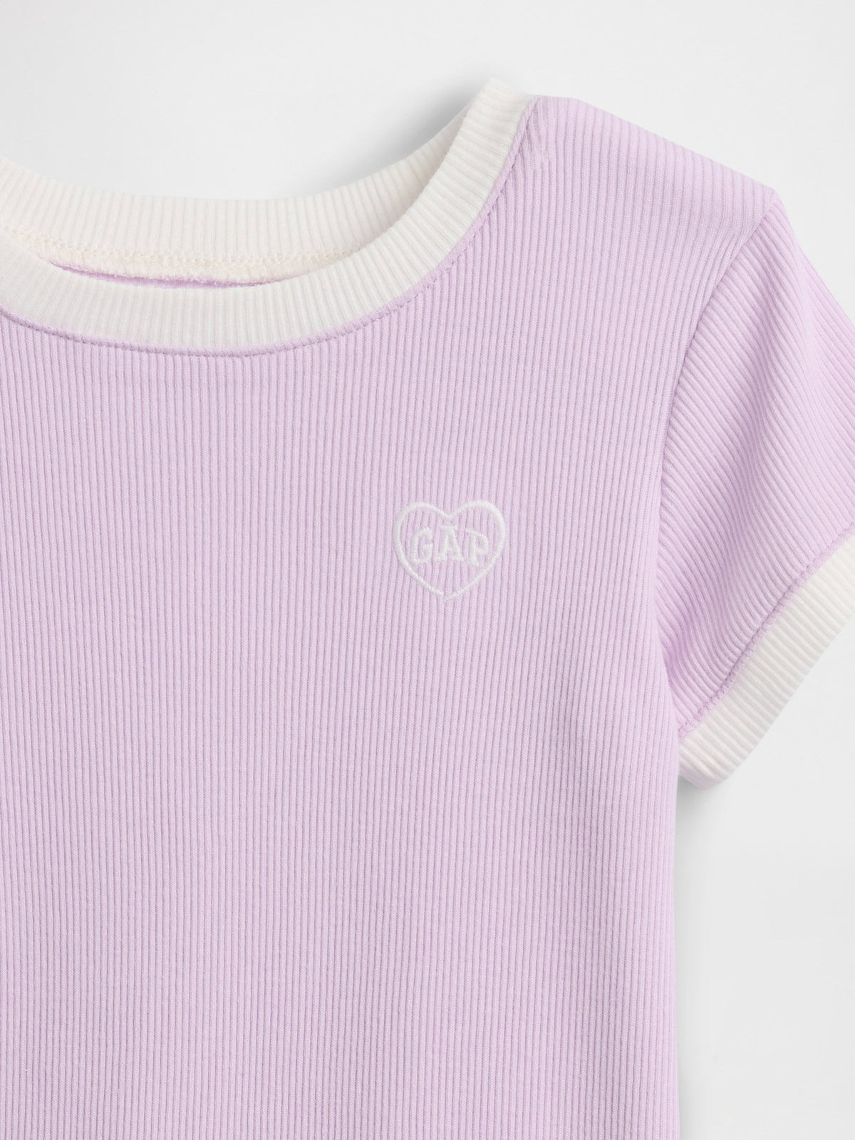 Lila Logo Fitilli Ringer T-shirt