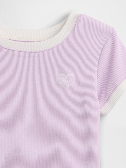 Lila Logo Fitilli Ringer T-shirt