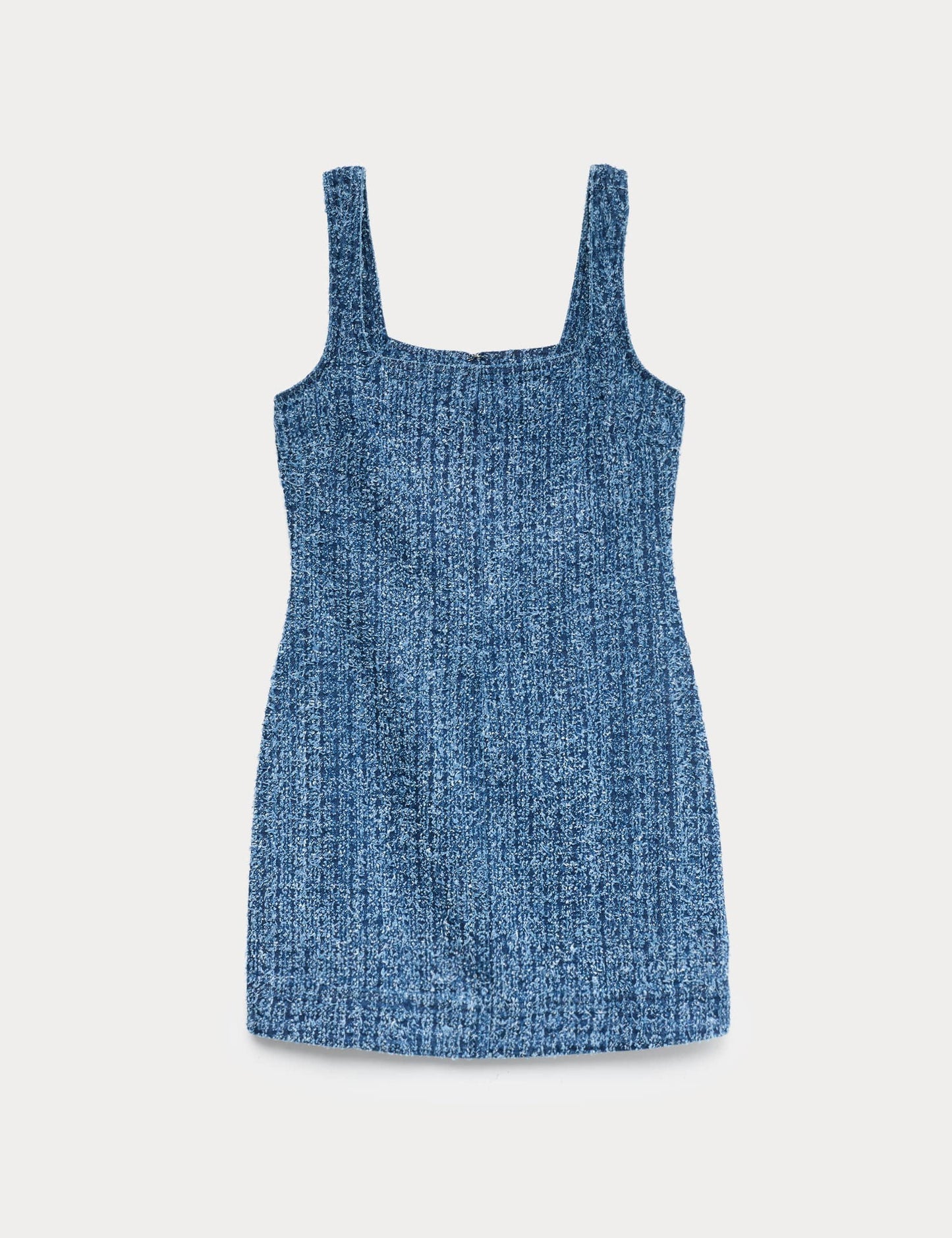 Saf Pamuklu Denim Mini Elbise