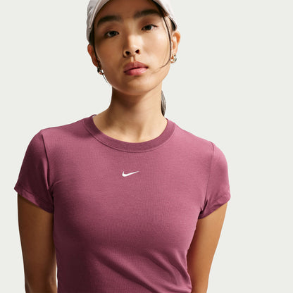 Nike Chill Knit Mid Cropped Kadın Pembe T-shirt