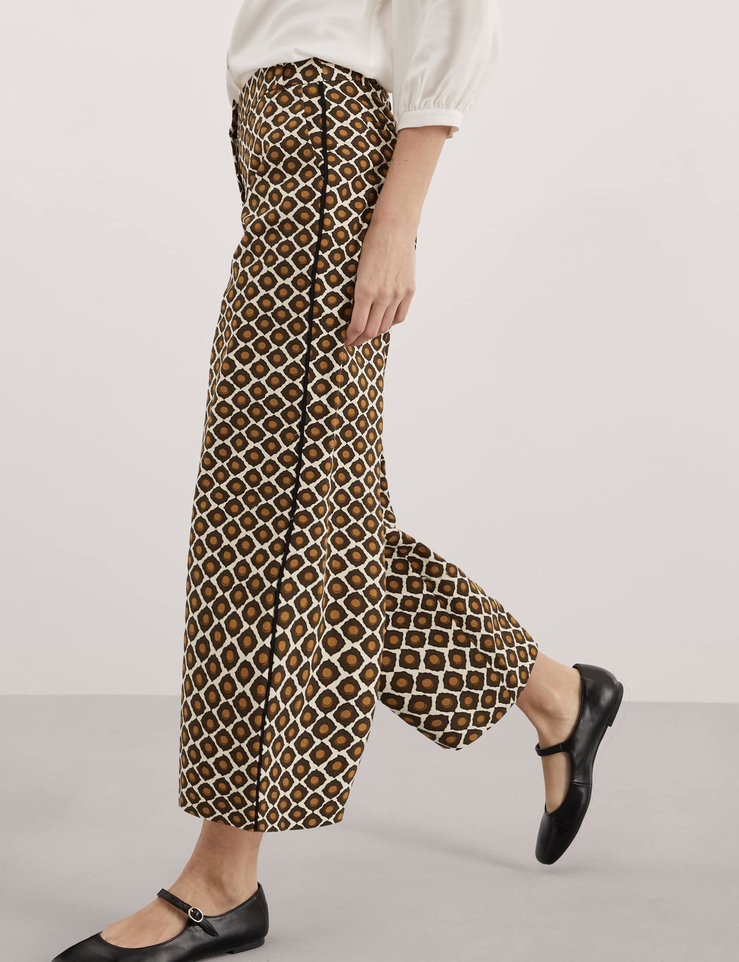Jaeger Geometrik Desenli Wide Leg Pantolon