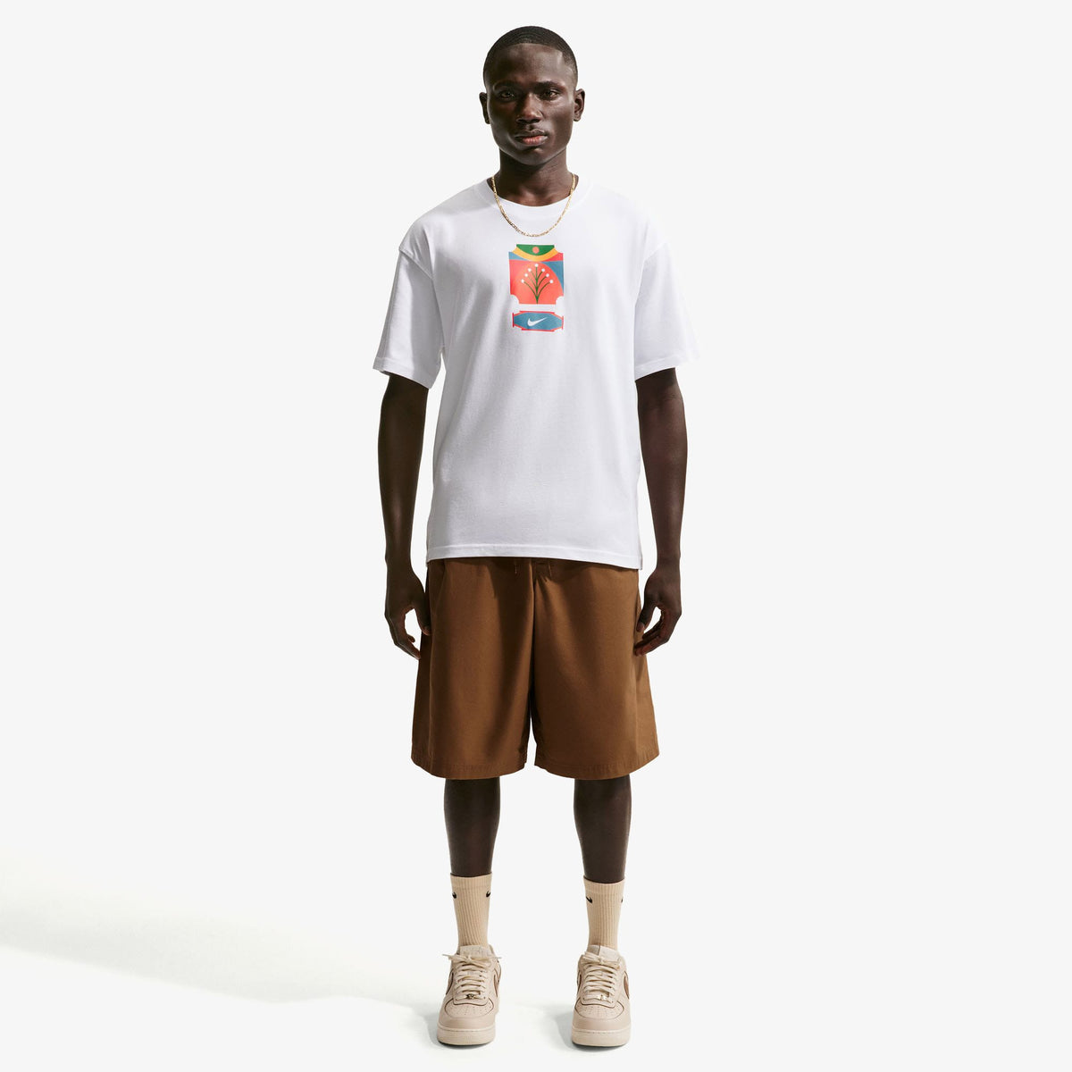 Nike Sportswear Palm Tree Erkek Beyaz T-shirt