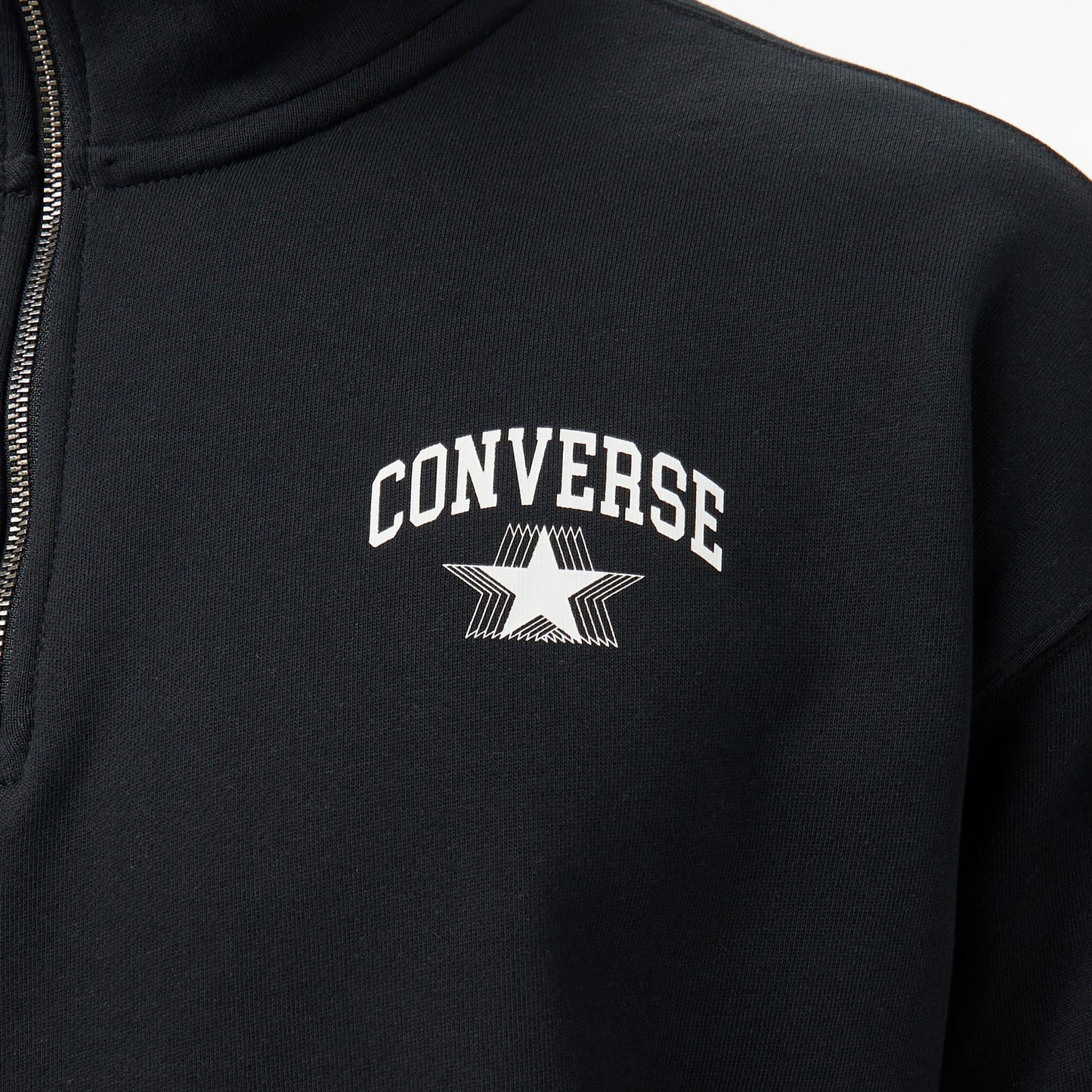 Converse Retro Collared Quarter-zip Crew Erkek Siyah Sweatshirt