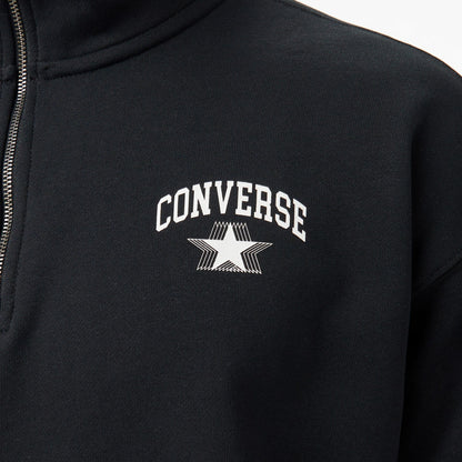 Converse Retro Collared Quarter-zip Crew Erkek Siyah Sweatshirt
