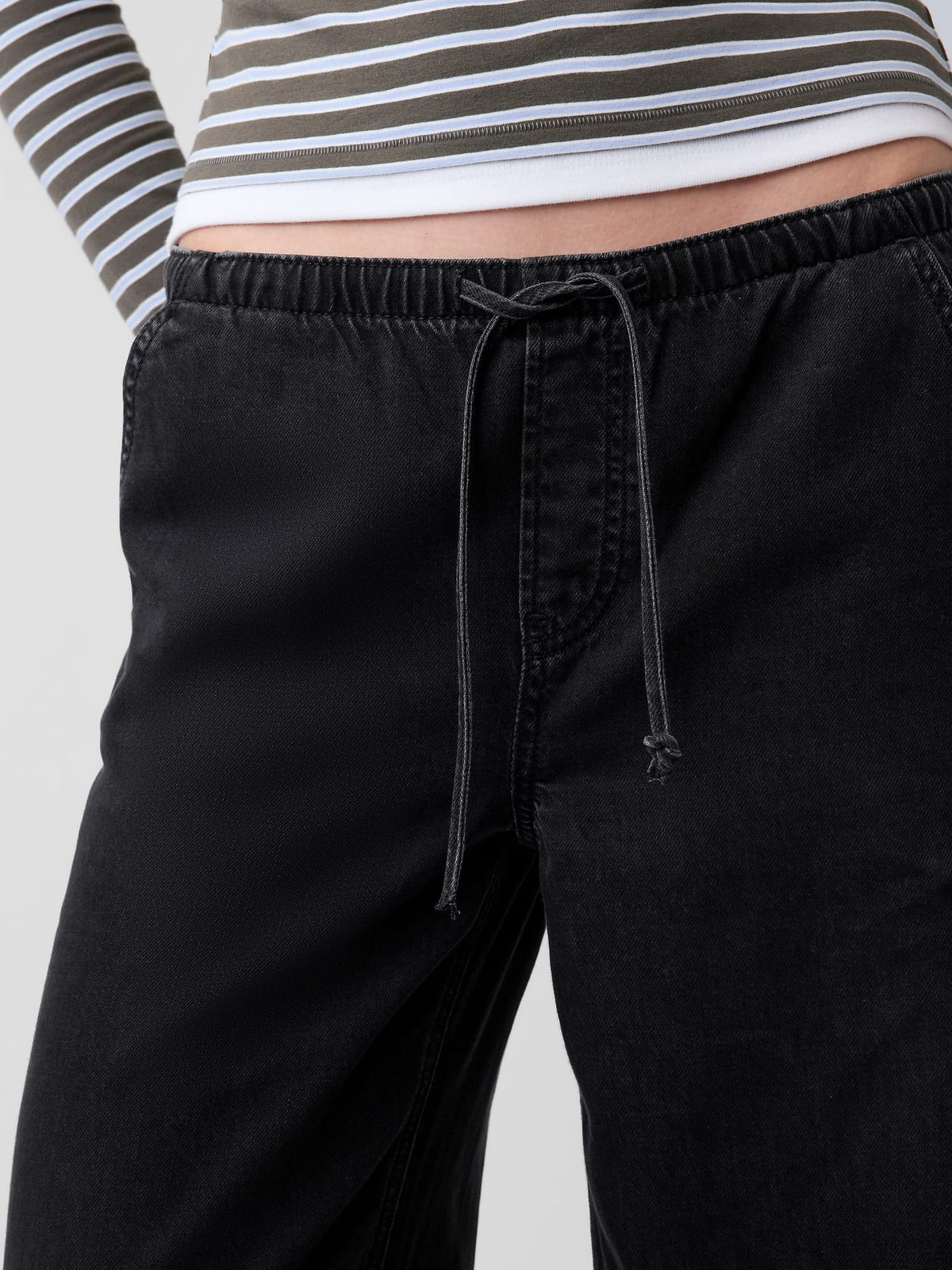 Siyah Low Rise Ultrasoft Easy '90s Loose Jean Pantolon