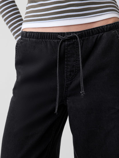 Siyah Low Rise Ultrasoft Easy '90s Loose Jean Pantolon