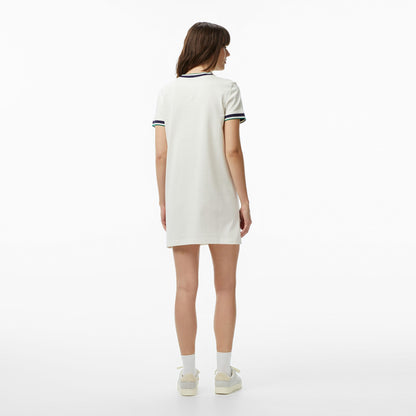 Calvin Klein Monogram Stripe Trim Mini Kadın Beyaz Elbise