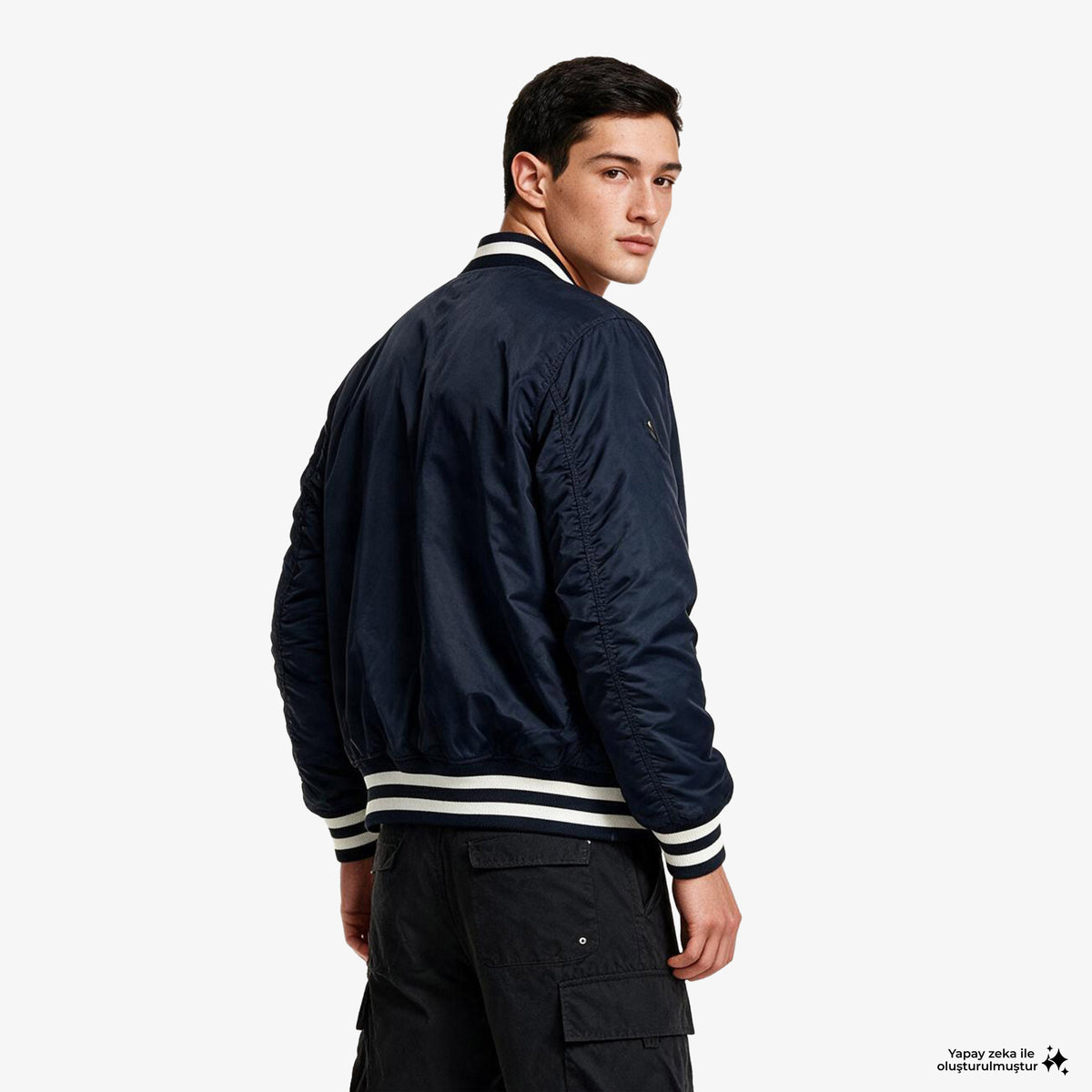New Era X Alpha Industries New York Yankees Erkek Lacivert Bomber Ceket