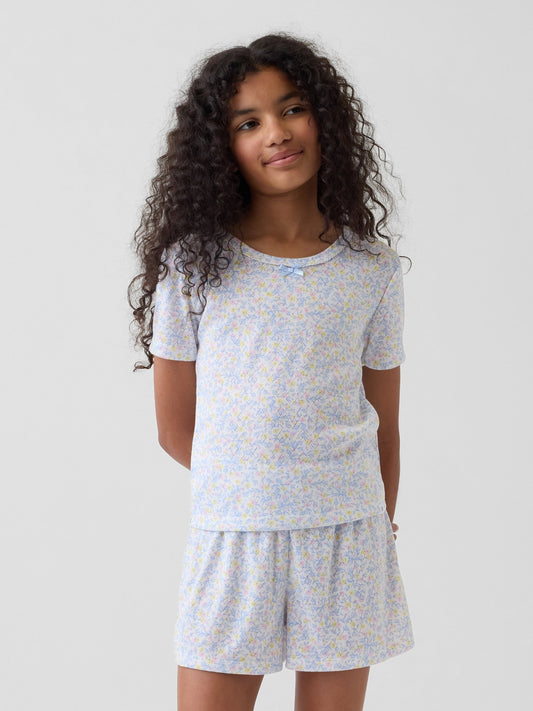 Beyaz Recycled Pointelle Pijama Şort