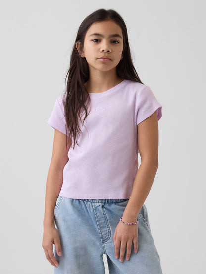 Lila Arch Logo Rib T-shirt