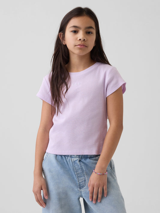 Lila Arch Logo Rib T-shirt