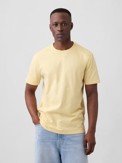 Sarı Everyday Soft Bisiklet Yaka T-shirt