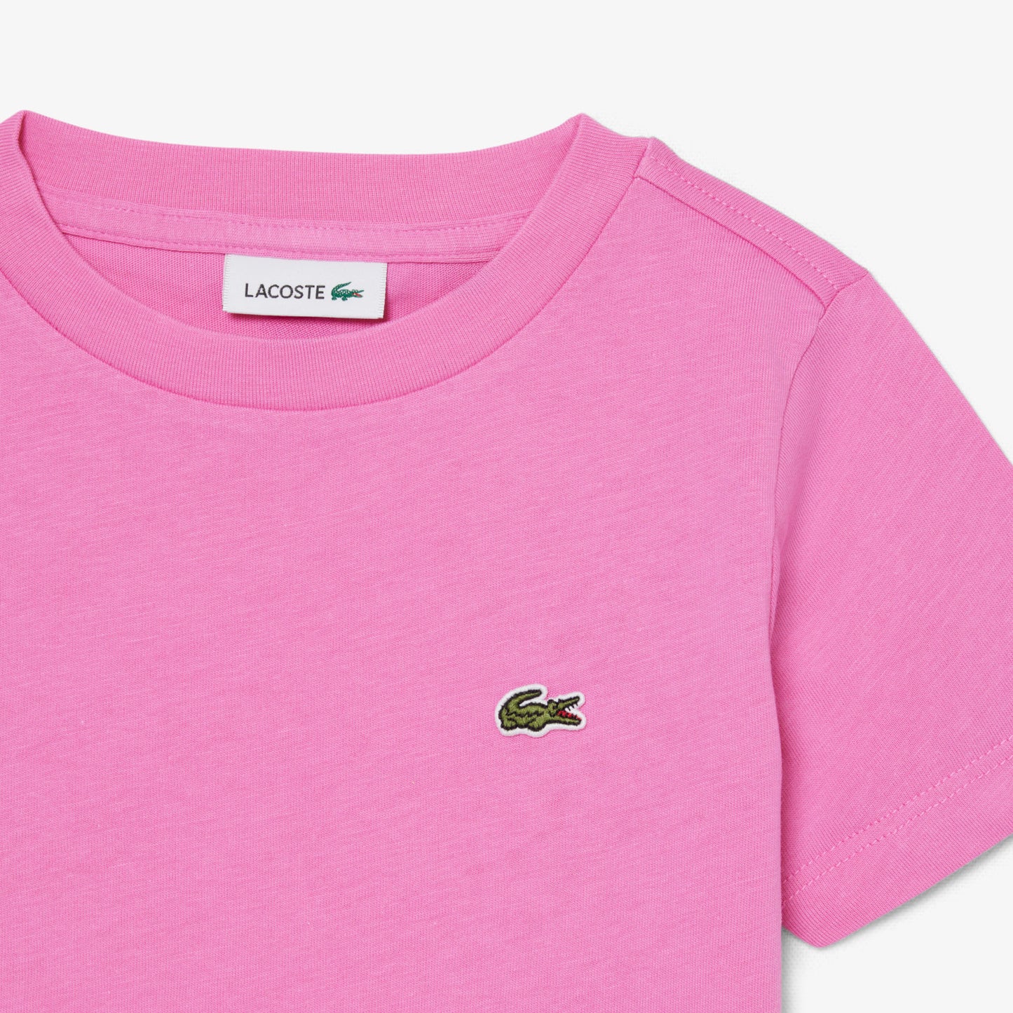 Lacoste Bisiklet Yaka Çocuk Pembe T-shirt