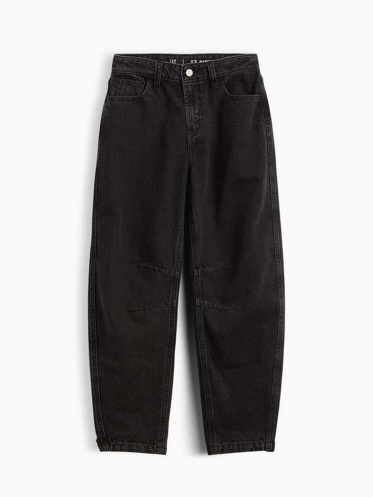 Siyah High Rise Barrel Jean Pantolon