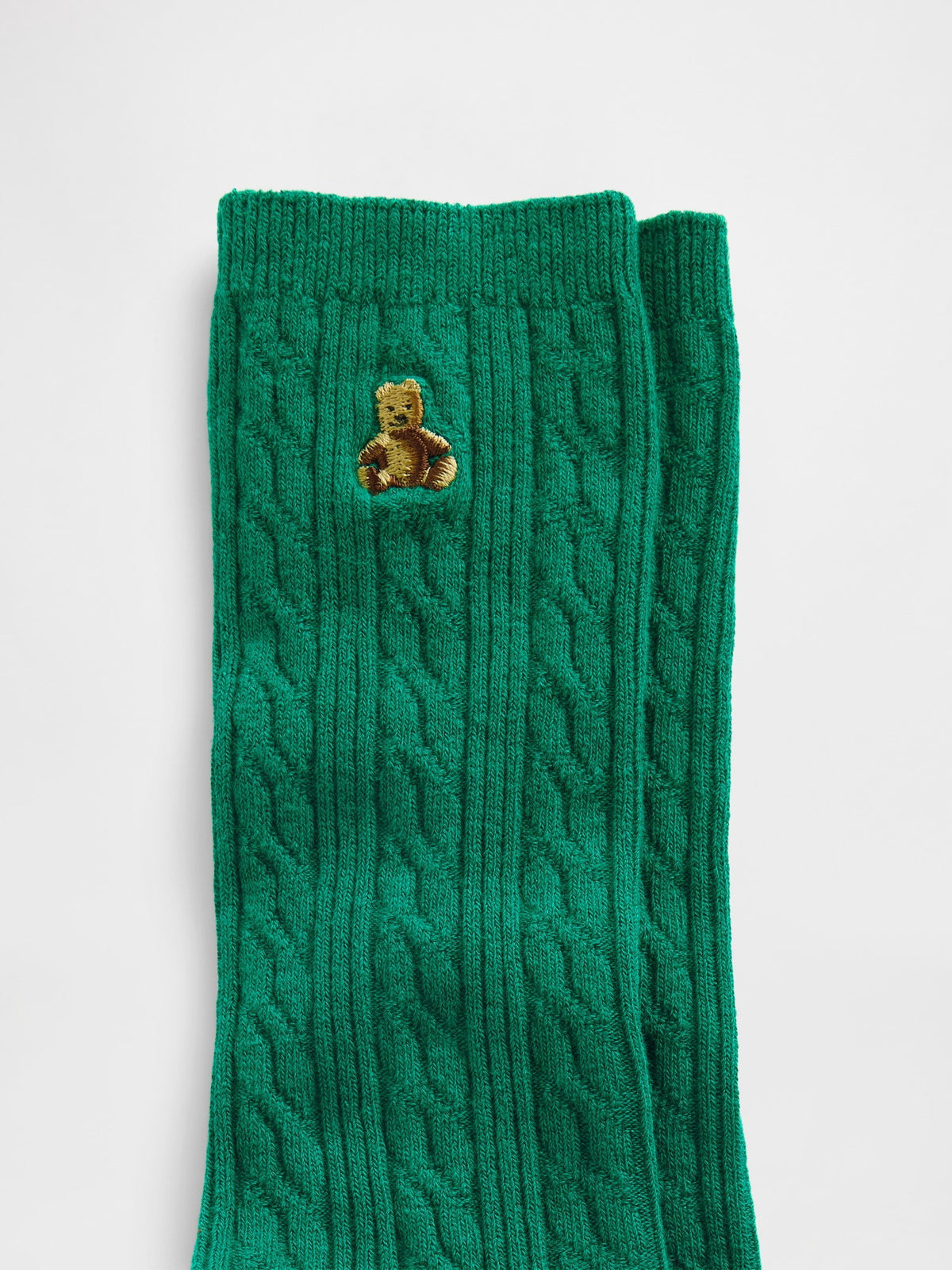Beyaz Brannan Bear Cable-knit Crew Çorap