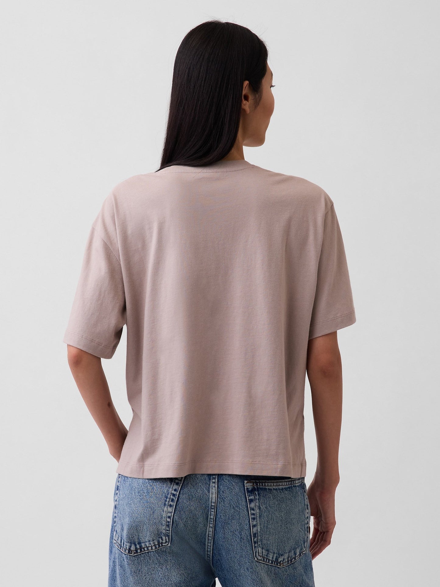 Açık Kahverengi Oversized Gap Logo Tunik T-shirt