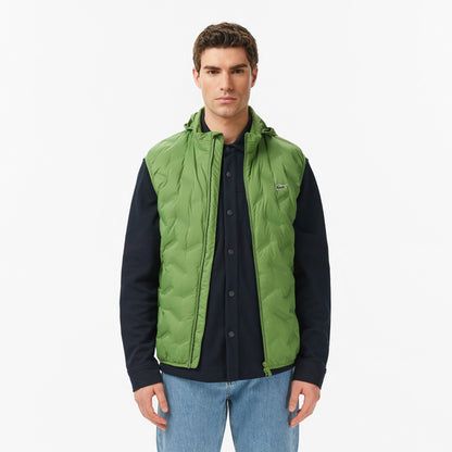 Lacoste Erkek Regular Fit Dik Yaka Kapitone Yeşil Yelek