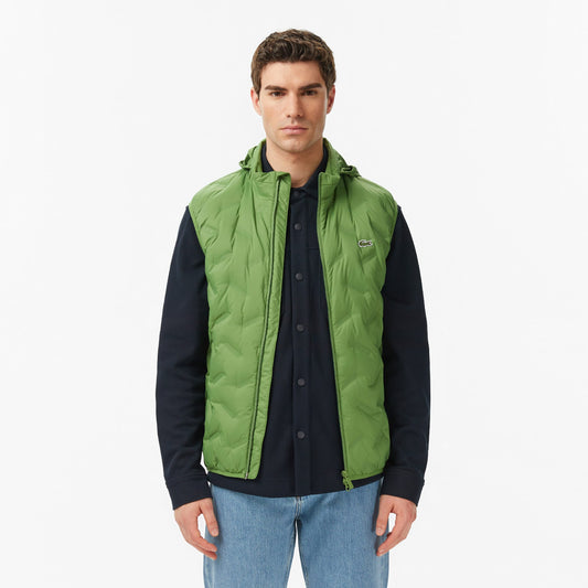 Lacoste Erkek Regular Fit Dik Yaka Kapitone Yeşil Yelek