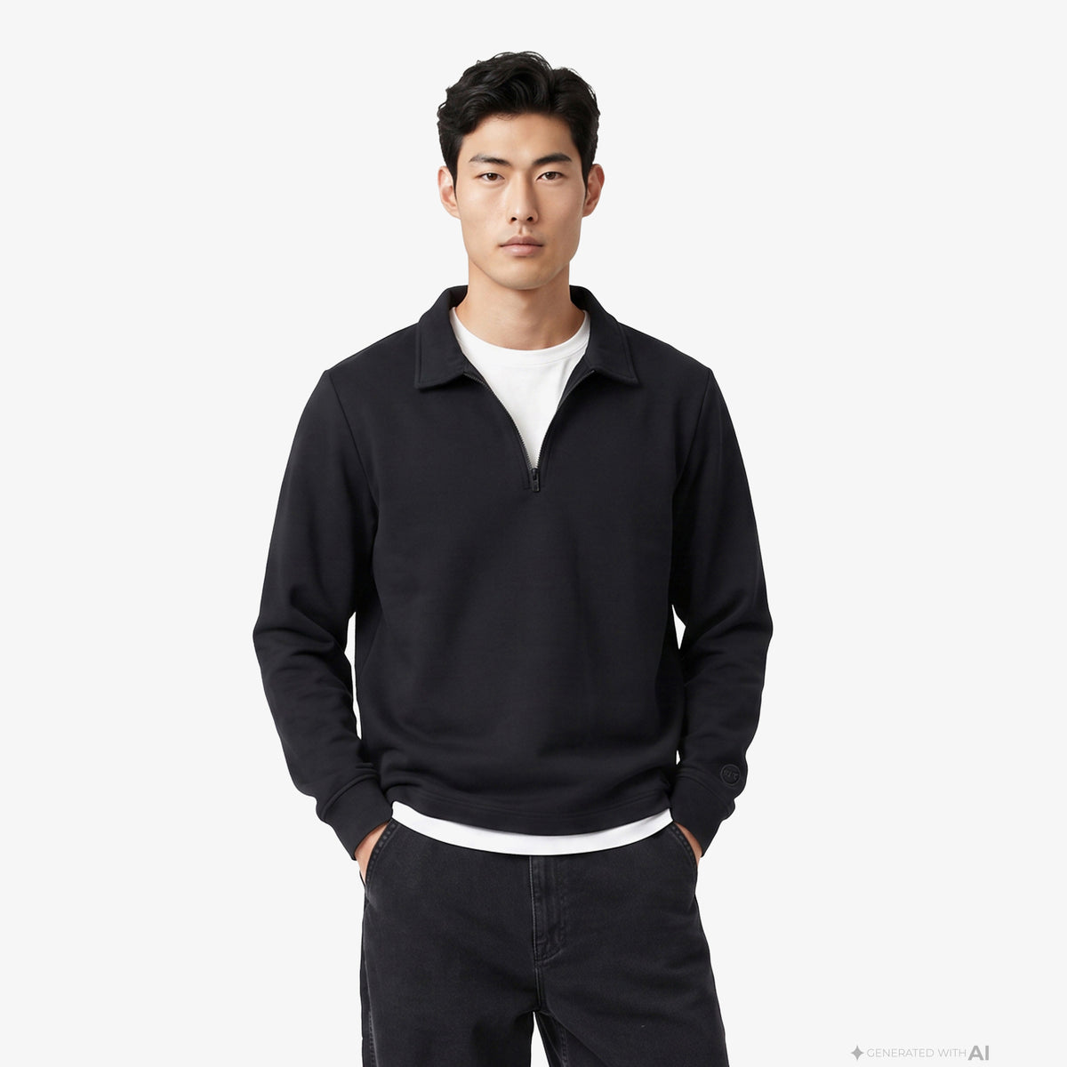 Unıted4 Regular Fit Erkek Siyah Sweatshirt