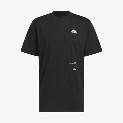 Adidas Basketbol Baskılı Erkek Siyah T-shirt