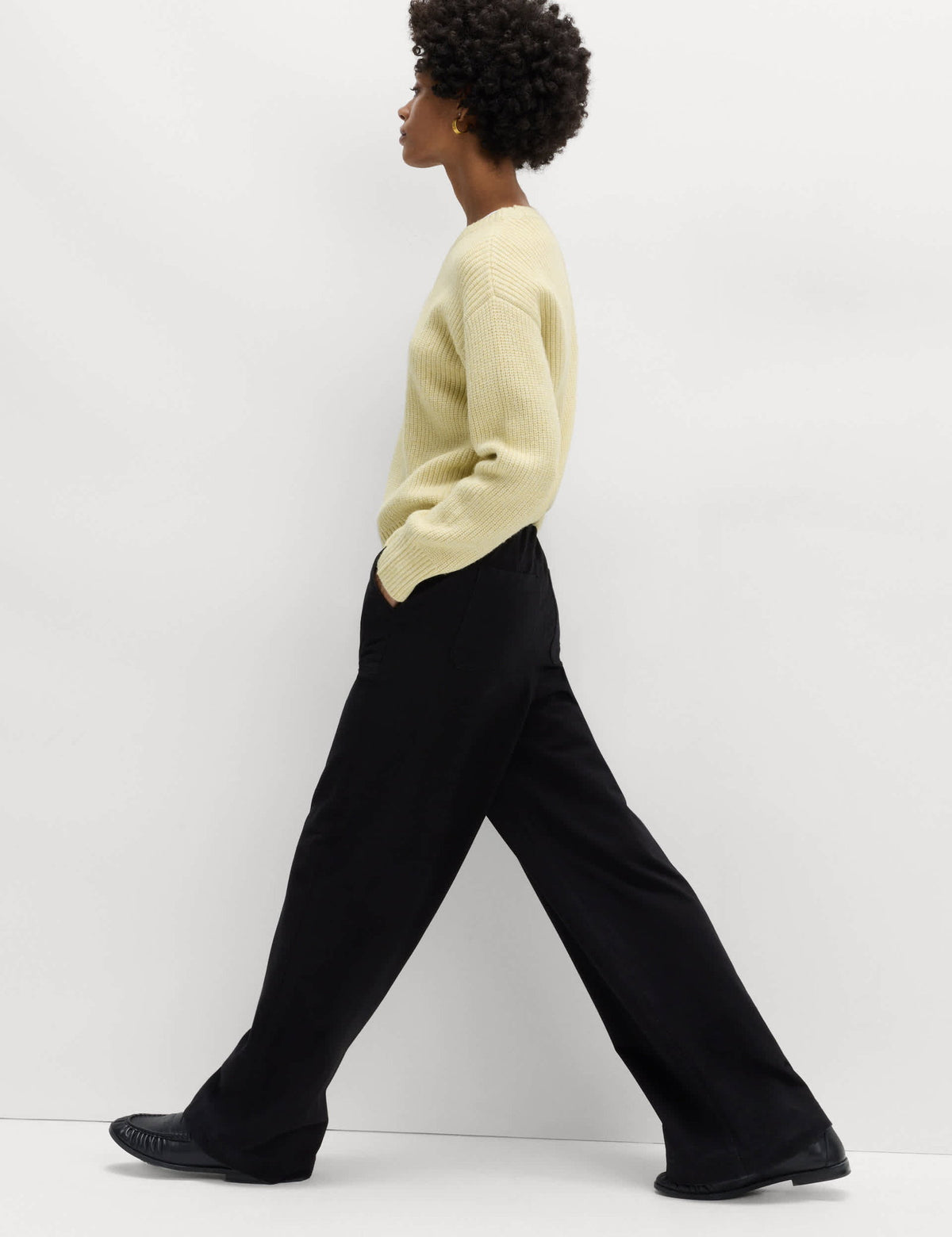 Denim Elastik Belli Wide Leg Pantolon